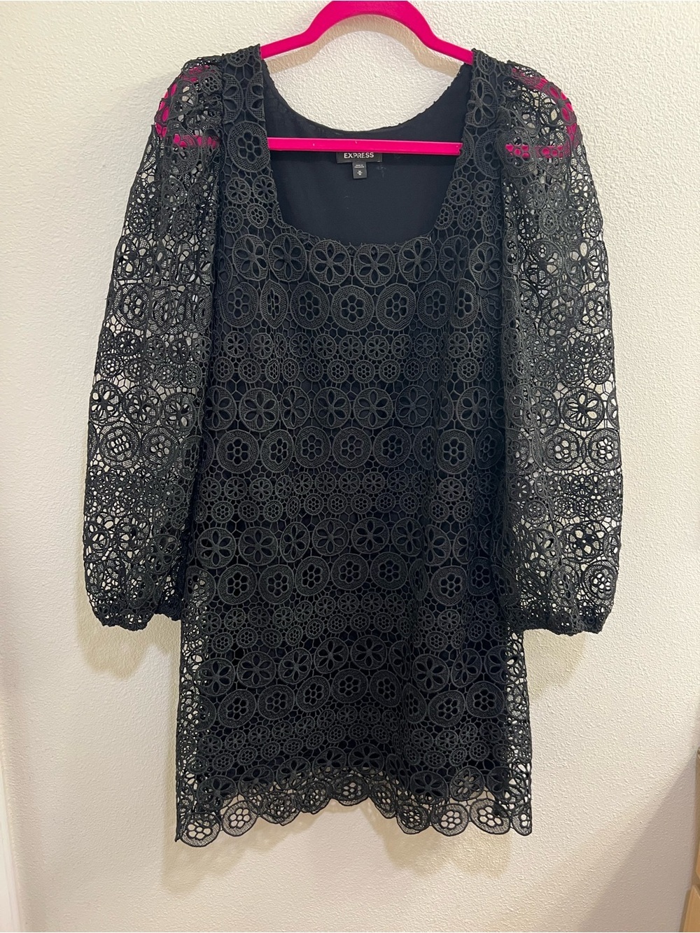 Express Black Lace Sleeve Mini Dress Medium